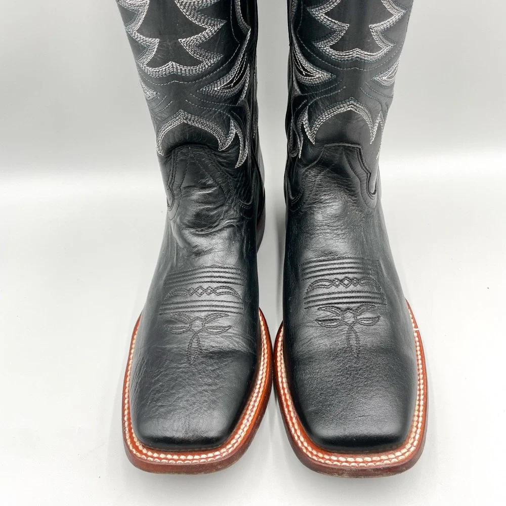Shyanne Womens 8.5B Black Leather Square Toe Western Cowboy Ranch Rodeo Country